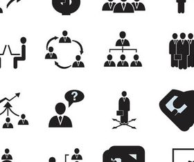 Black Business People Icons 3 vector
