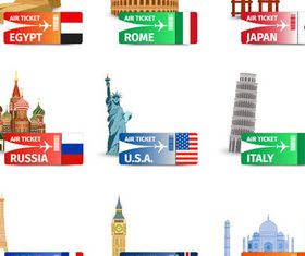 Symbols Landmarks vector