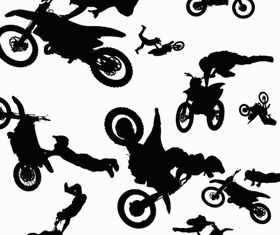 Silhouettes motorcyclists vector