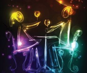 Brilliant neon background 01 vector