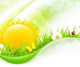 Cartoon sunrise background 03 vector