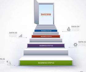 Staircase Infographics Backgrounds 3 vector