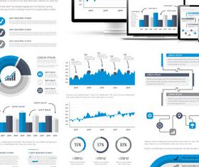 Computer Infographics Elements vector