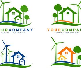 Eco House Logotypes vector