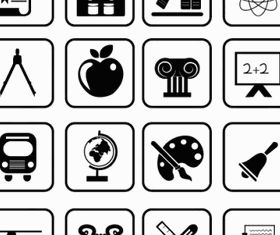 School and Education icons Free Illustration vector