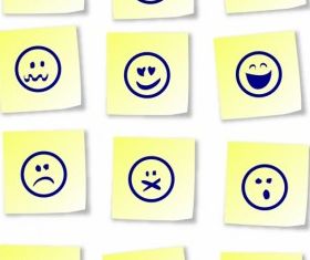 Smiley sticky notes Free vector design