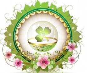 Beautiful background clover 01 vector