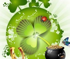 Beautiful background clover 02 vector