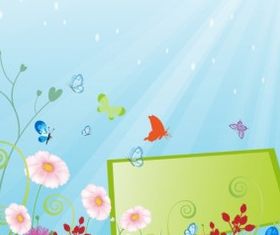 Summer meadow beautiful Free vector