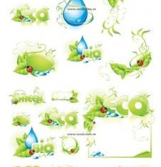 Ladybug leaves drop lace background vector material