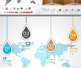 Infographics with World Map 5 vectors material