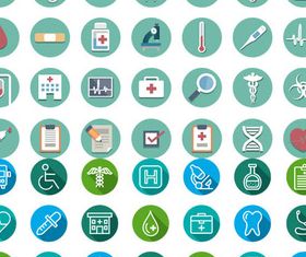 Flat Medical Icons Set vectors graphics
