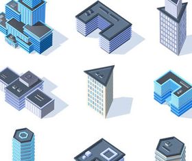 3D Buildings Set 2 vector