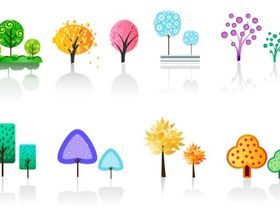 trees collection vector