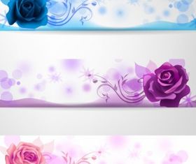 Rose banner set Free Illustration vector