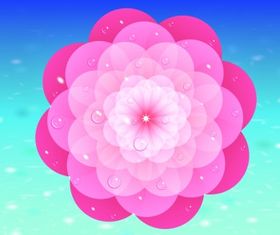 Pink flower design element Free vector