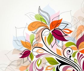Colorful floral Free shiny vector