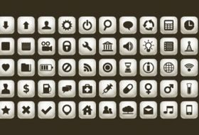 Simple icon set Free vector