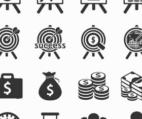 Black Money Icons vector