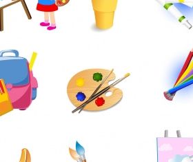 Drawing tools icons set Free Illustration vector