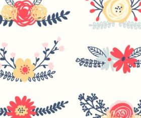 Floral elements Free vector design