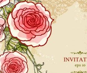 Hand-painted flowers floral background Free vector