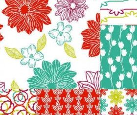 Hand-painted pattern background 09 vector set