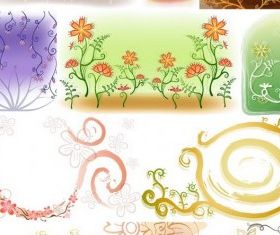 Fresh flowers handpainted background 02 vector