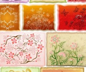 Fresh flowers handpainted background 04 vectors
