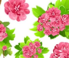 Pink Flowers background vector graphics