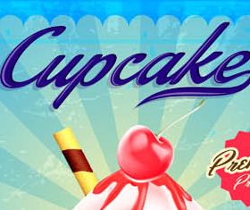 Backgrounds with Cupcakes design vectors