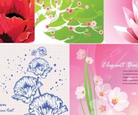 flowers Background color card vector