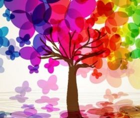 butterfly tree design vector