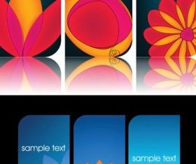 Simple flower card background vector graphics