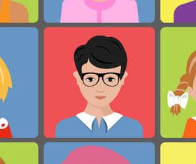 Colored People Avatars 8 creative vector