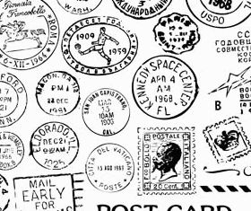 Vector Passport stamps design set 03 free download