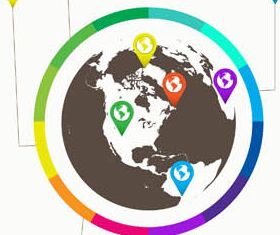 Backgrounds with Globes 12 creative vector