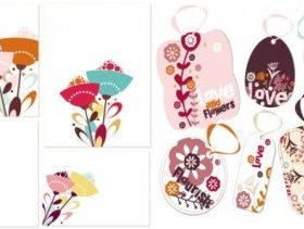 flower theme vector set
