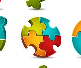 Abstract Puzzles Logo 2 vectors graphics