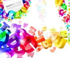 Threedimensional colorful letters vector
