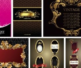 European background and label pattern vector