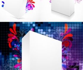 Threedimensional box flower background 2 vectors