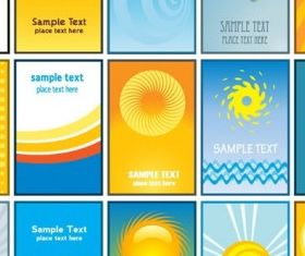 Sun theme card business card background vector