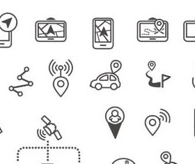 GPS and Routing Icons vector
