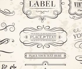 Ornamental Vintage Labels 3 vector set