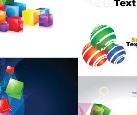 Cube and ball graphic vector