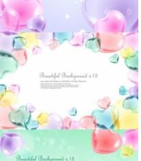 transparent heart set vector