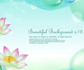 Lotus and water bubbles background vector