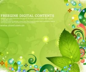 Green leaves background pattern vectors