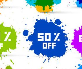 Splash Discount Sale Elements vector